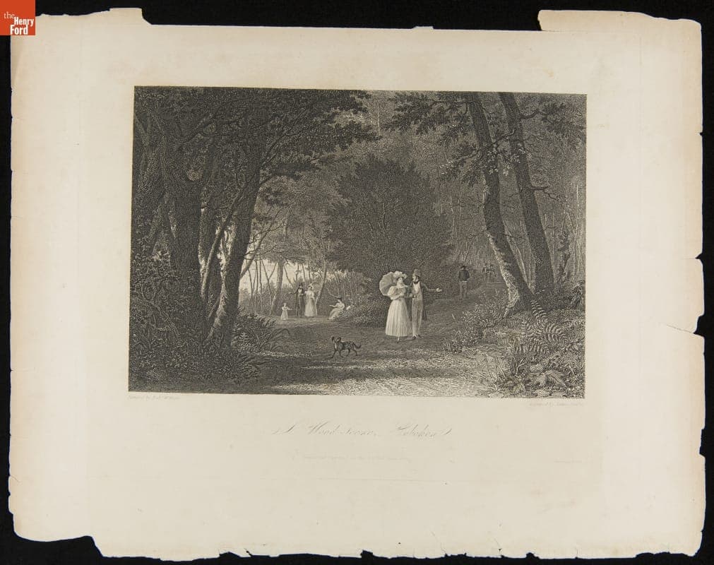 "A Wood Scene, Hoboken," 1832 Engraving
