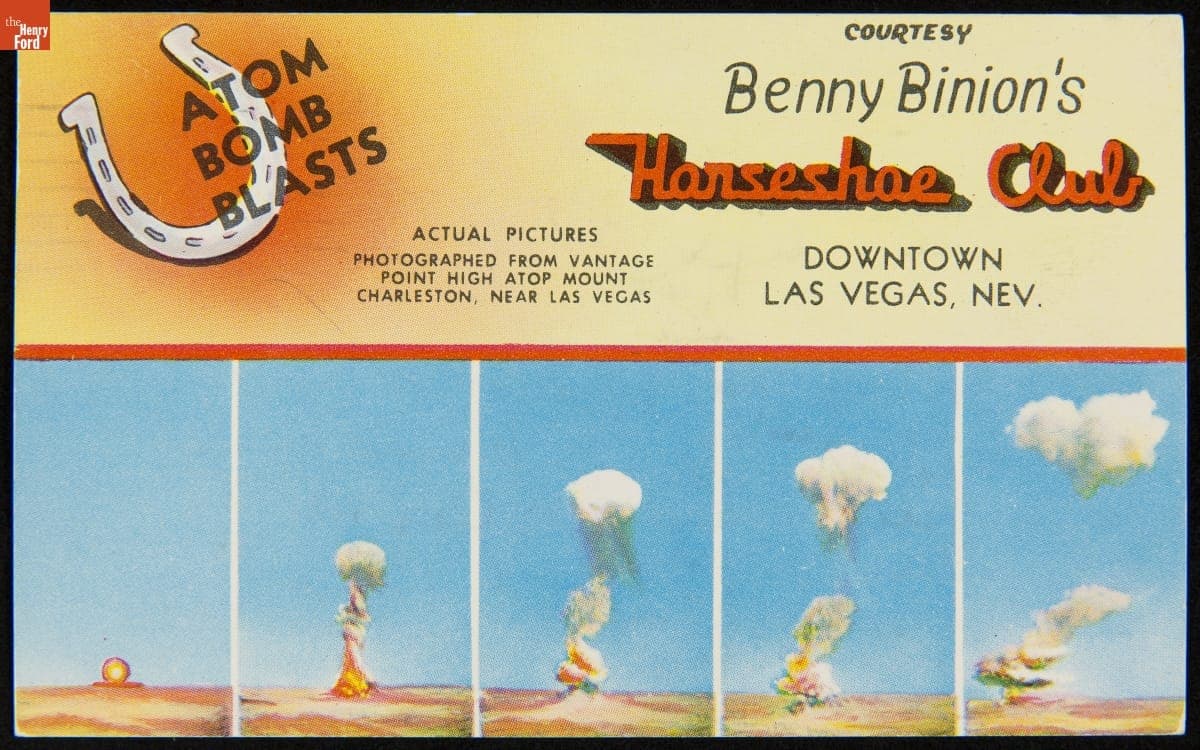 "Atomic Bomb Blasts, Actual Pictures," Courtesy Benny Binion's Horseshoe Club, Las Vegas, Nevada, 1954