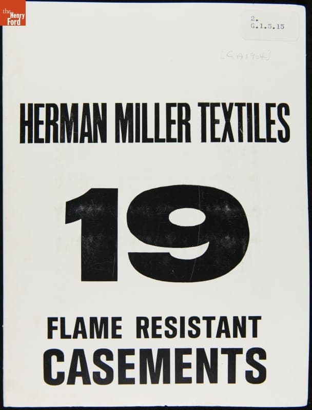 Herman Miller Textiles Swatches, "19 Flame Resistant Casements," 1964