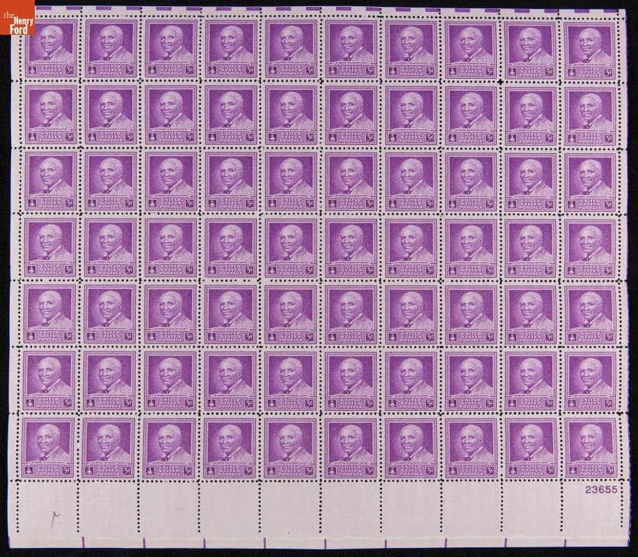 U.S. Postage Stamps Issued to Honor George Washington Carver, January 5, 1948