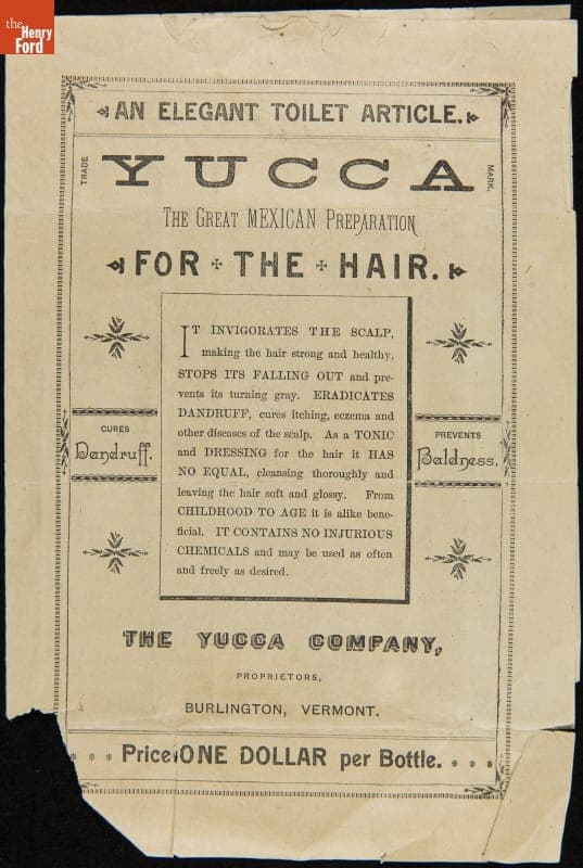 "Yucca the Great Mexican Preparation for the Hair," circa 1890