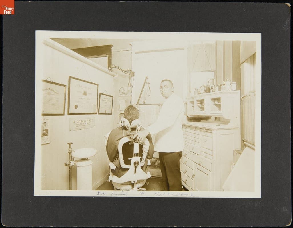 Dr. David Emmett Wallace in His Dental Office, Muskogee, Oklahoma, circa 1925