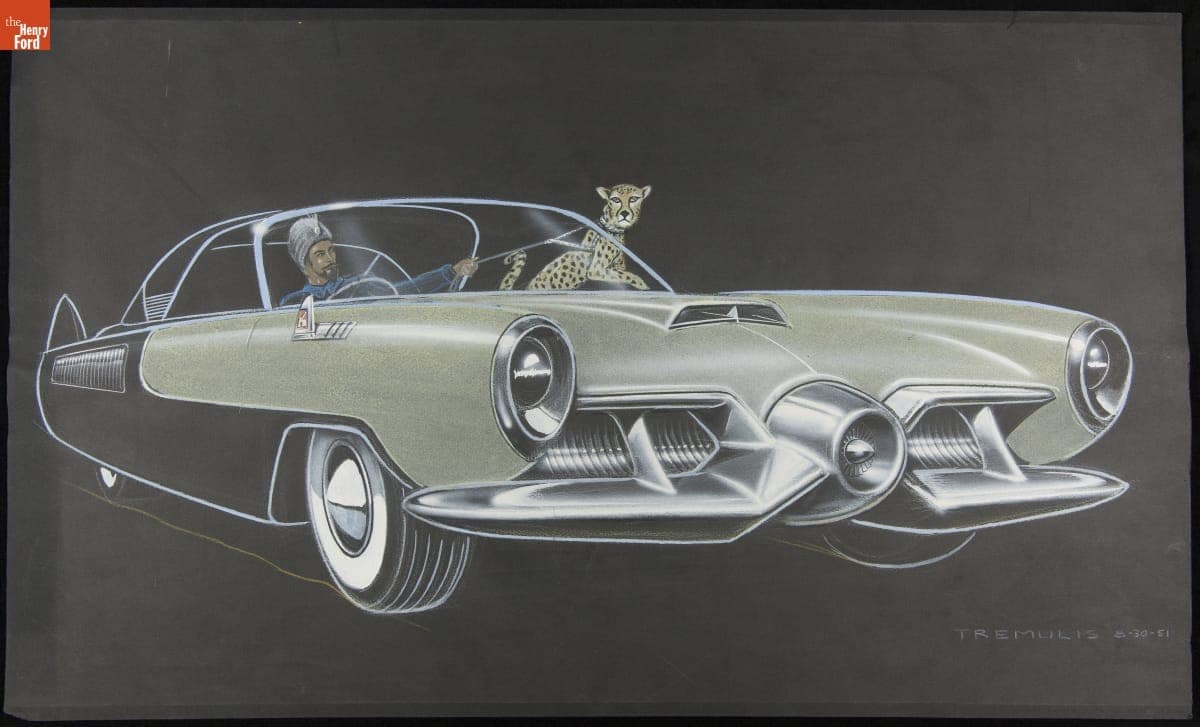 Mercury Cougar Concept Drawing by Alex Tremulis, 1951