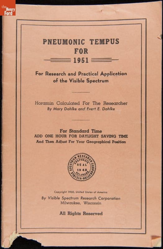"Pneumonic Tempus for 1951: For Research and Practical Application of the Visible Spectrum," 1950