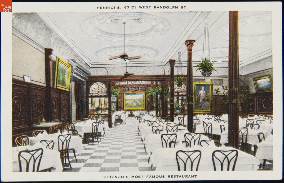 Henrici's, 67-71 W. Randolph Street, "Chicago's Most Famous Restaurant," circa 1920