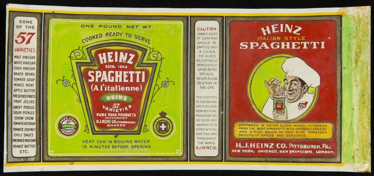 Advertising Layout for Heinz Spaghetti, circa 1910