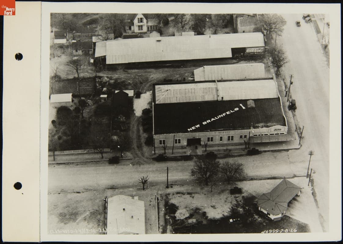 Airmarker Painted on a Ford Dealership Roof, New Braunfels, Texas, July 1926