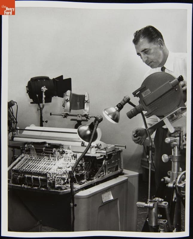 Man Photographing Burroughs Equipment, August 1960