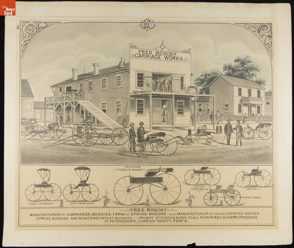 Fred Roschy Carriage Works, St. Petersburg, Clarion County, Pennsylvania, 1877