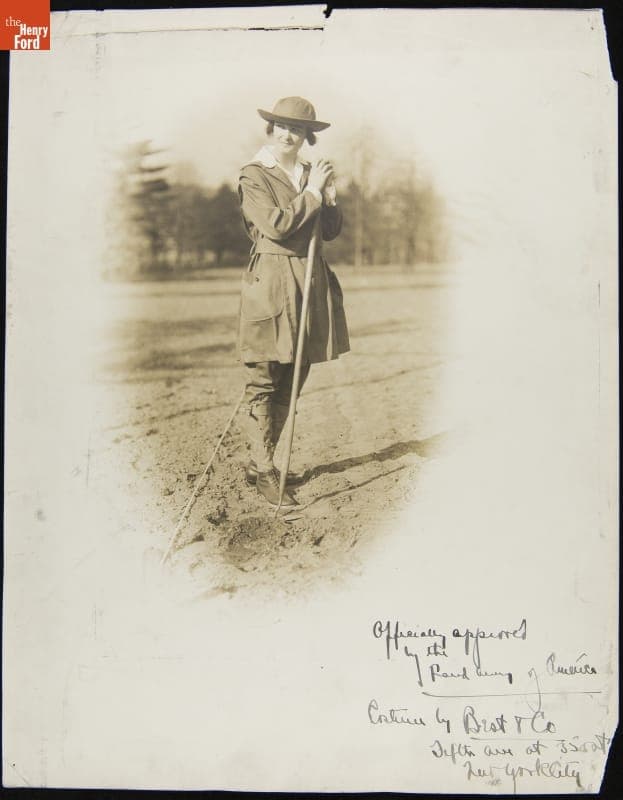 Woman in Work Costume Officially Approved by the Land Army of America, 1918