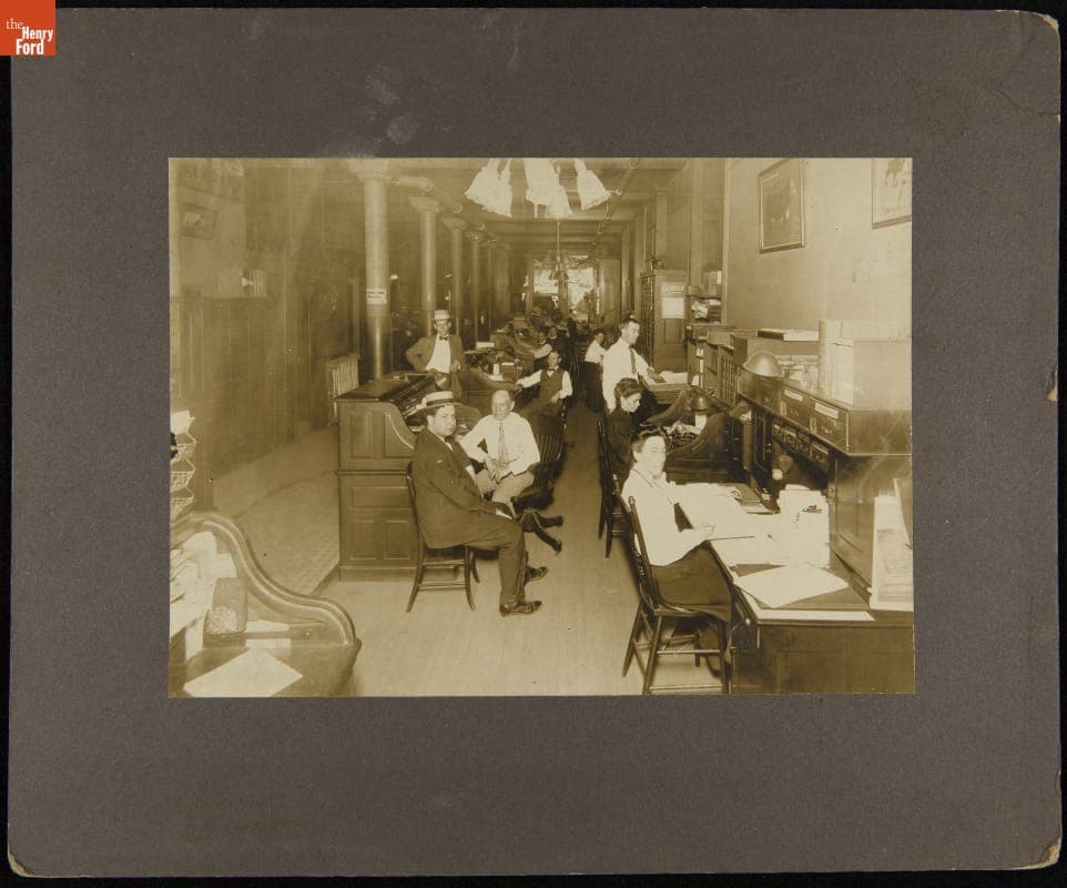 Office of the German Fire Insurance Company of Preble Township, Indiana, circa 1898