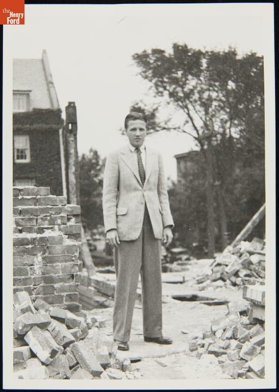 Henry Ford II at the Noah Webster Home Dismantling on Its Original Site, September-October 1936