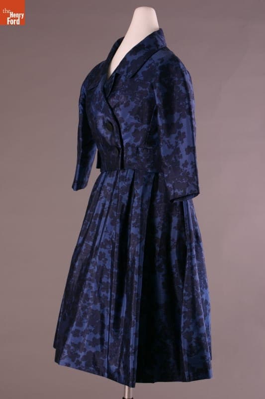 Christian Dior Cocktail Dress with Jacket, "Fleur d'Ombre," Worn by Elizabeth Parke Firestone, 1958