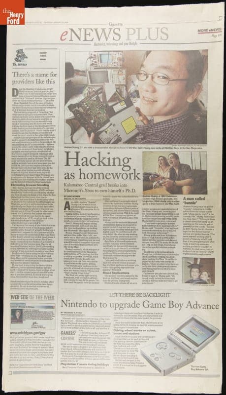 Kalamazoo Gazette, "Hacking as Homework," January 23, 2003