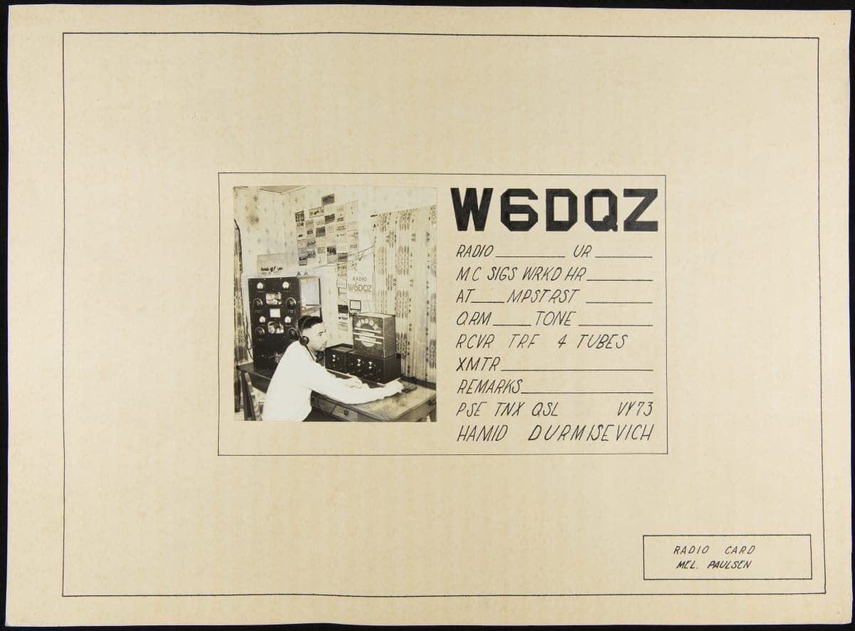 QSL Card Artwork for Amateur Radio Station W6DQZ, 1941