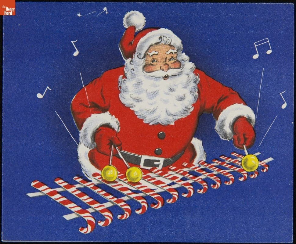 Santa Claus Playing a Candy Cane Xylophone, 1946