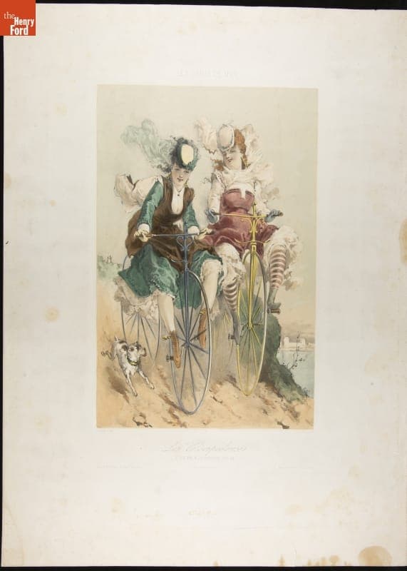 "Les Velocipeaduses, C'est pas plus difficile que ca, Les Bain de Mer," circa 1870