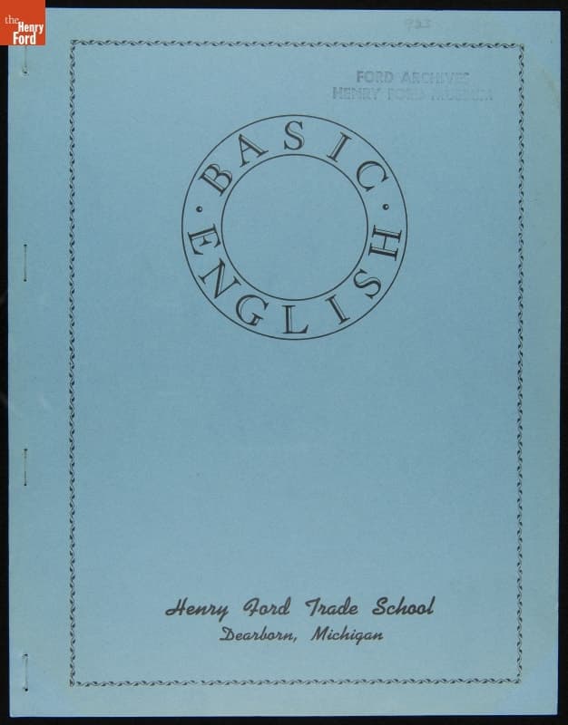 Textbook, "Basic English," Henry Ford Trade School, Dearborn, Michigan, 1916