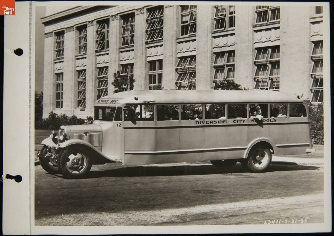 Ford V-8 School Bus Used by Riverside City Schools, July 1935