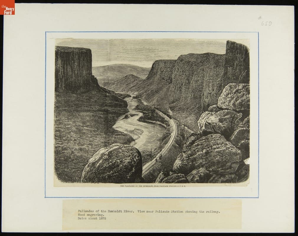 Palisades of the Humboldt, Near Palisade Station, circa 1875