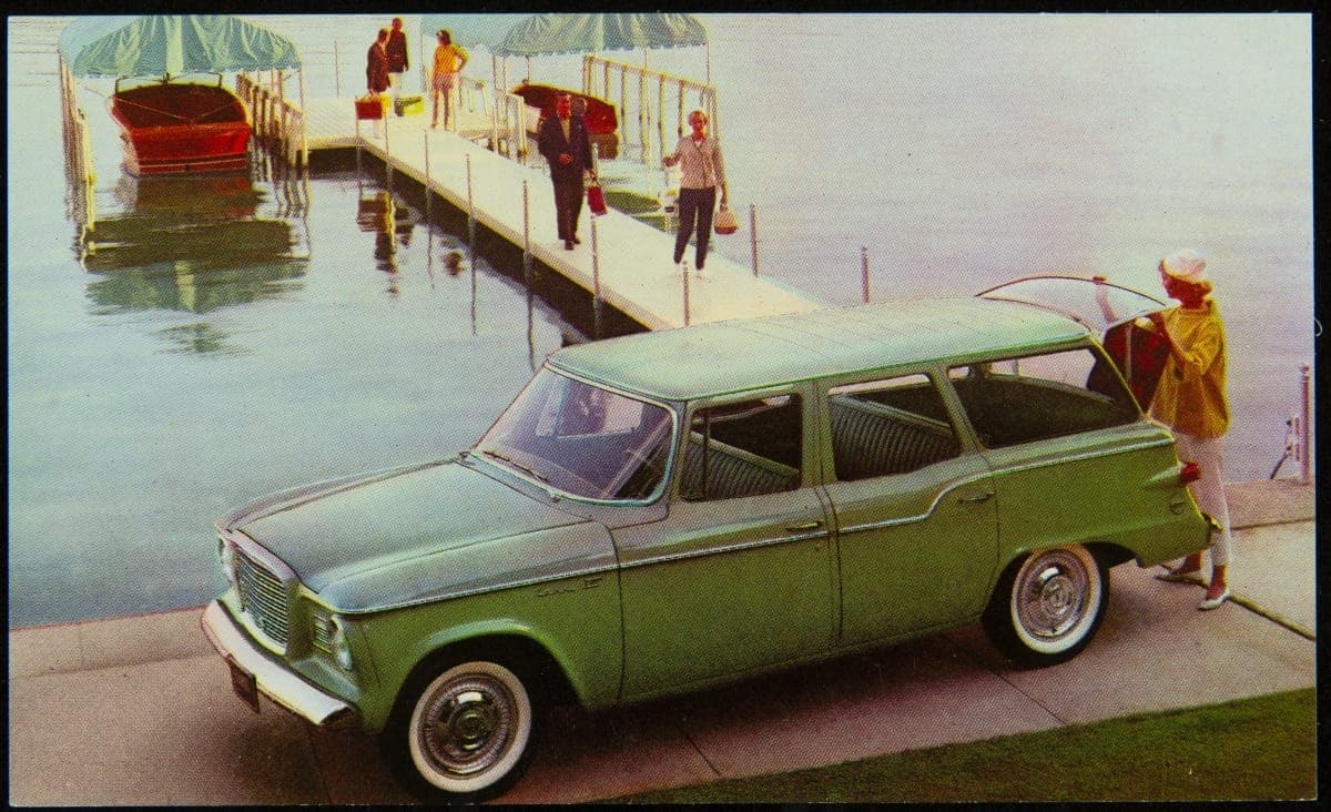 Postcard Advertising the Studebaker Lark 4-Door Station Wagon, 1960