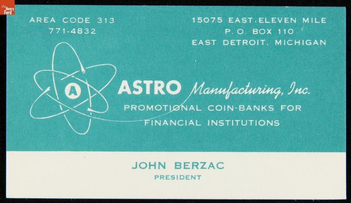 ASTRO Manufacturing John Berzac, President, 1957-1963