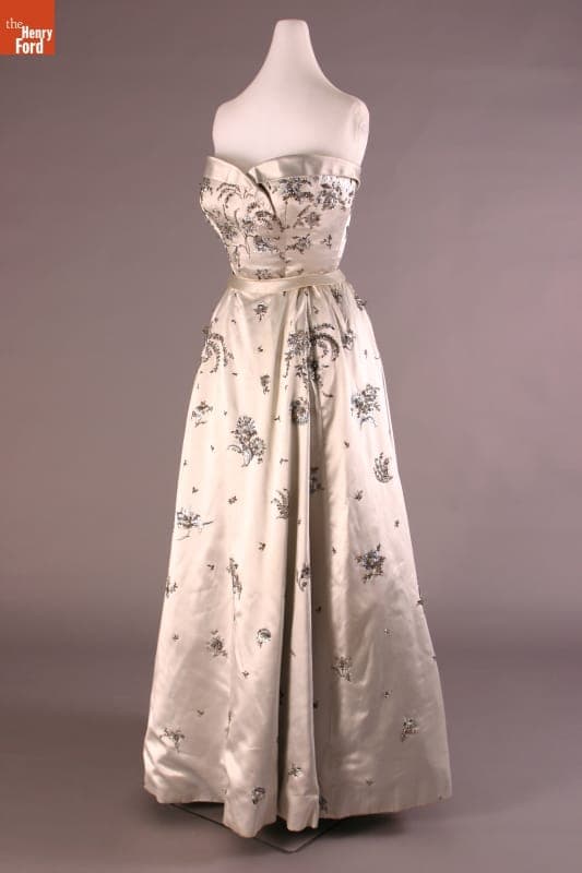 Christian Dior Evening Dress, Worn by Elizabeth Parke Firestone to President Eisenhower's Inaugural Ball, 1953