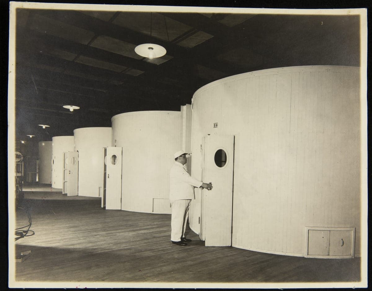 Employee Monitoring a Drying Room in the Spaghetti Department of the Main Plant, H. J. Heinz Company, circa 1910