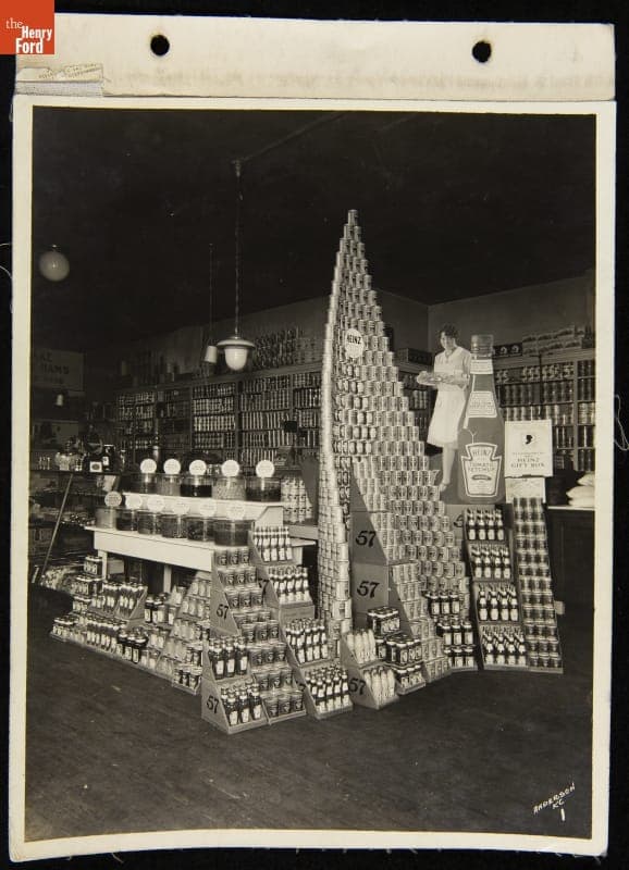 Grocery Store Floor Display of Heinz Products, circa 1930