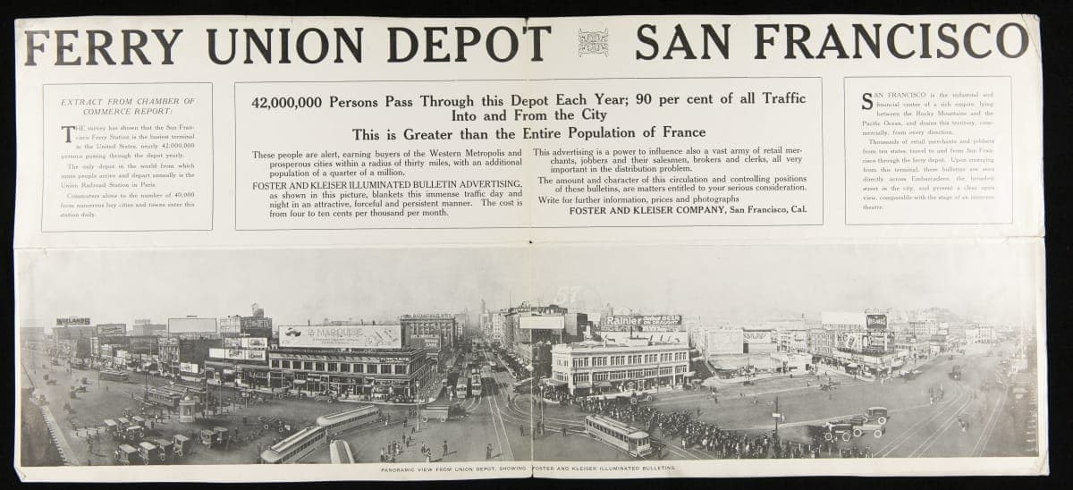 Advertising Card for Heinz Billboard at Ferry Union Depot, San Francisco, California, June 7, 1916