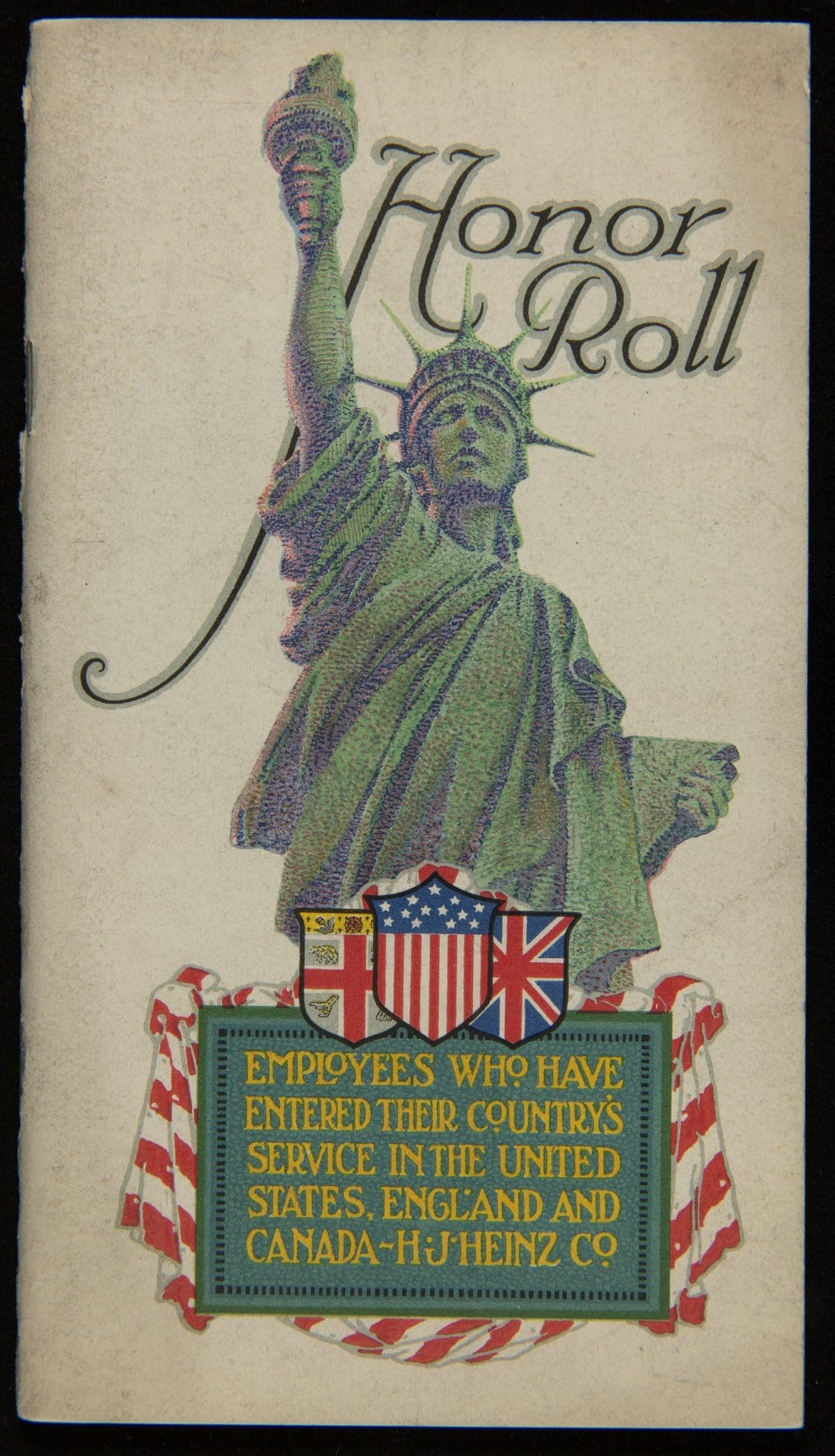 "Honor Roll" of H. J. Heinz Employees Who Served in World War I, January 1, 1919