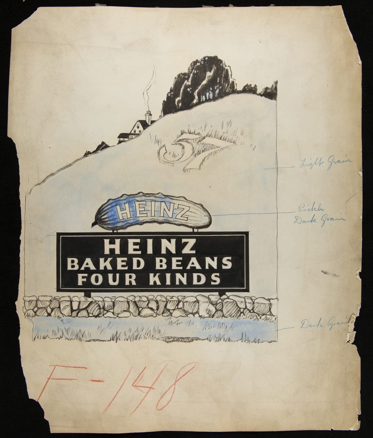 Advertising Layout for Heinz Baked Beans, circa 1925