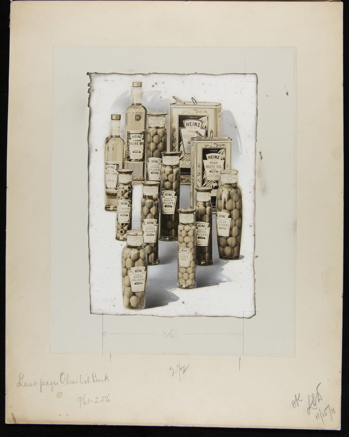 Advertising Layout for Heinz Olives and Olive Oil, November 15, 1911