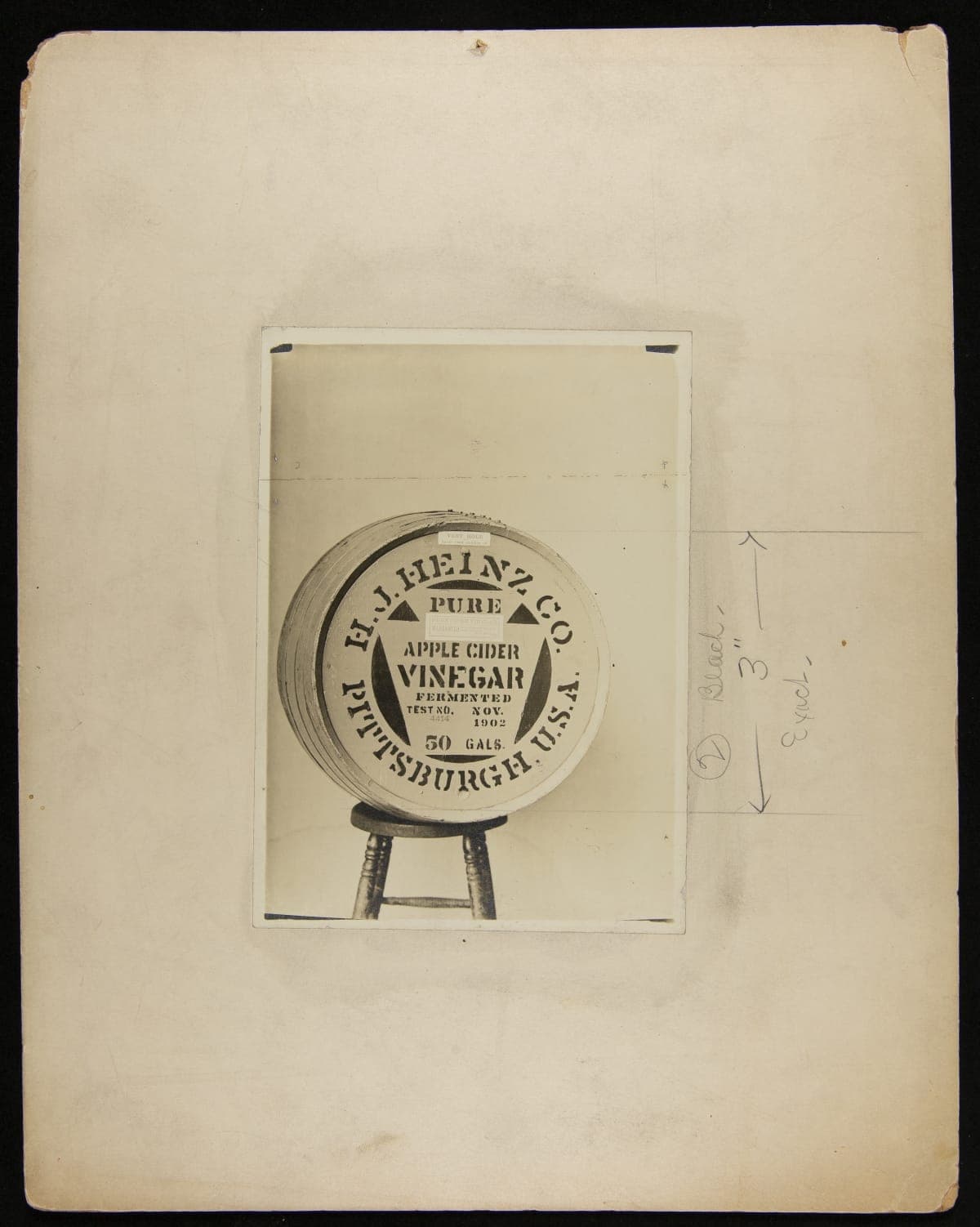 H. J. Heinz Co. Apple Cider Vinegar Barrel Head, circa 1910