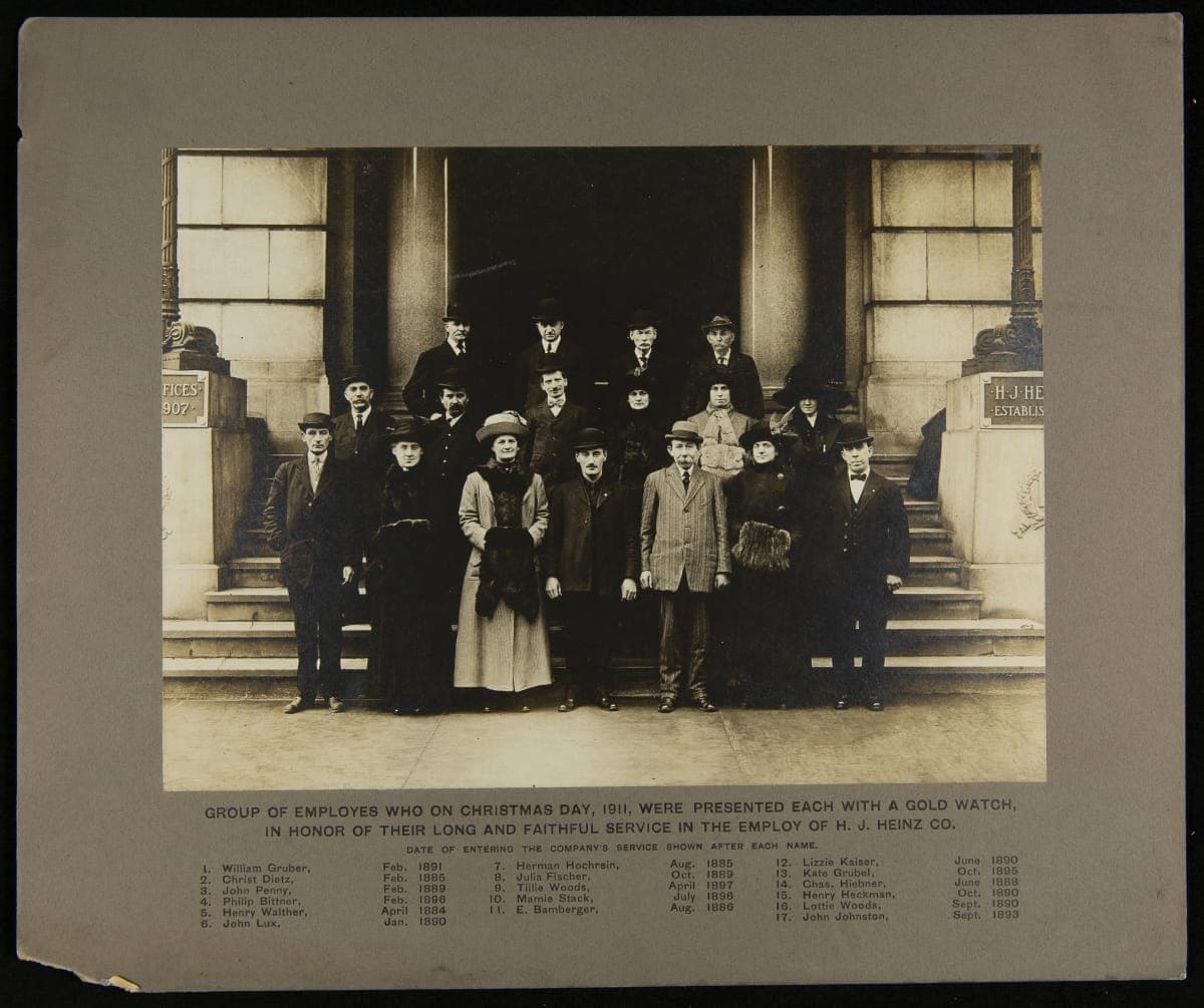 Employees after Being Awarded Gold Watches for Service, H. J. Heinz Company, December 25, 1911