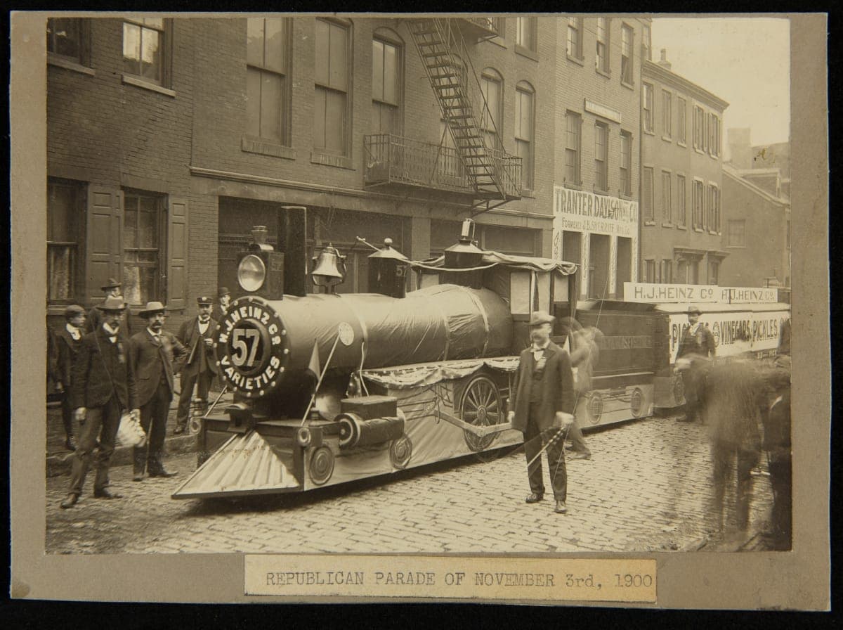 H. J. Heinz Company Float at a Republican Parade, November 3, 1900
