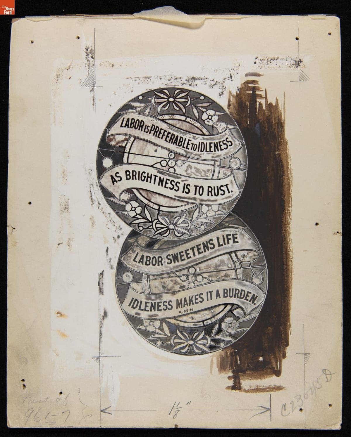 Stained Glass Design Layout of Heinz Company Quotes, 1910-1925