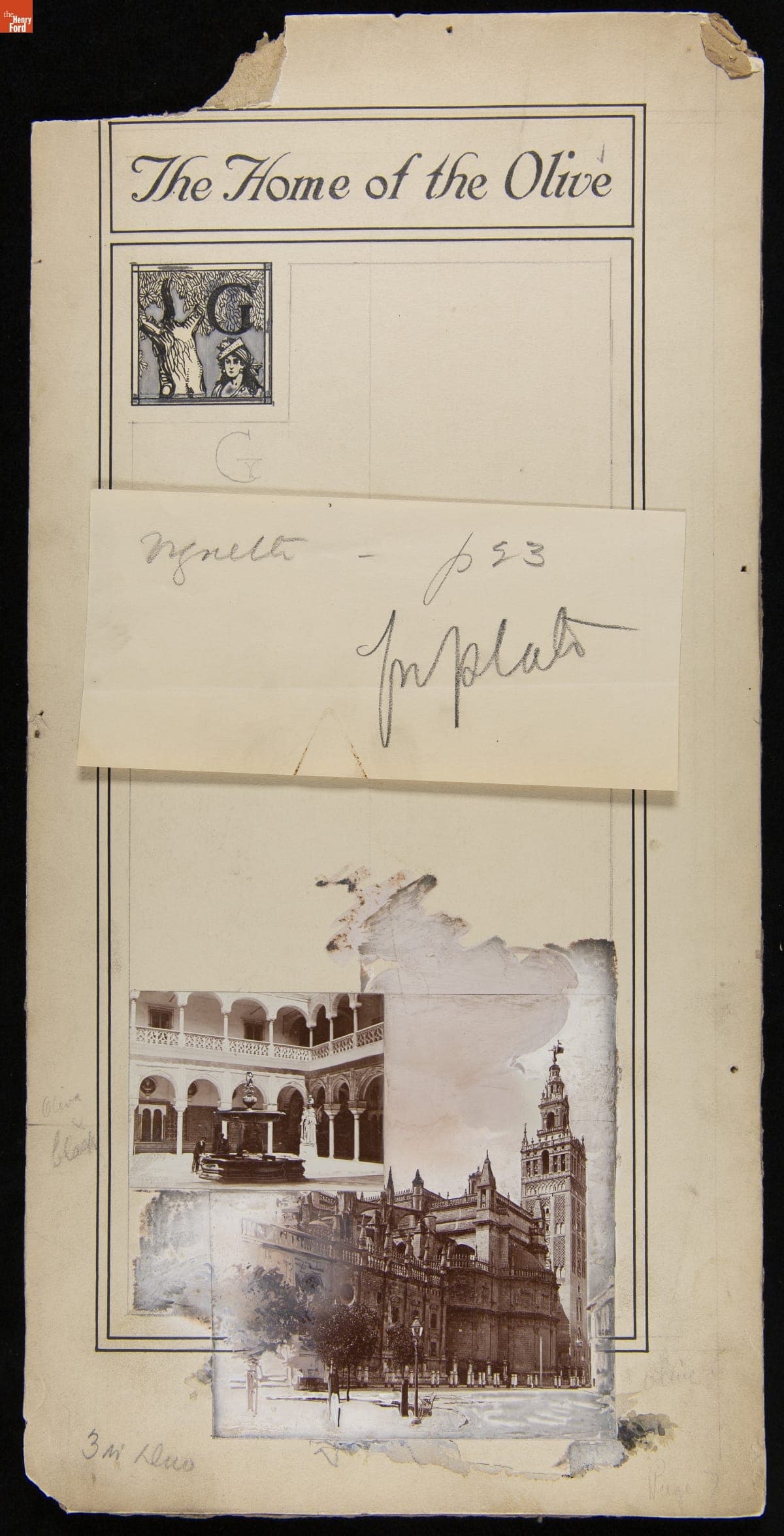 Layout for H. J. Heinz Company Publication "The Home of the Olive," circa 1909