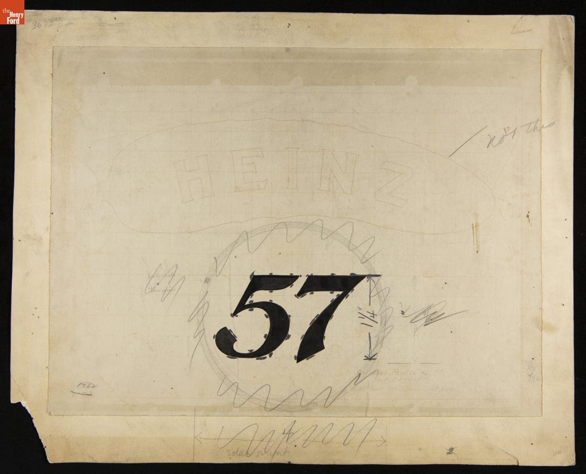 Advertising Layout with Heinz Pickle and "57" Logo, 1922