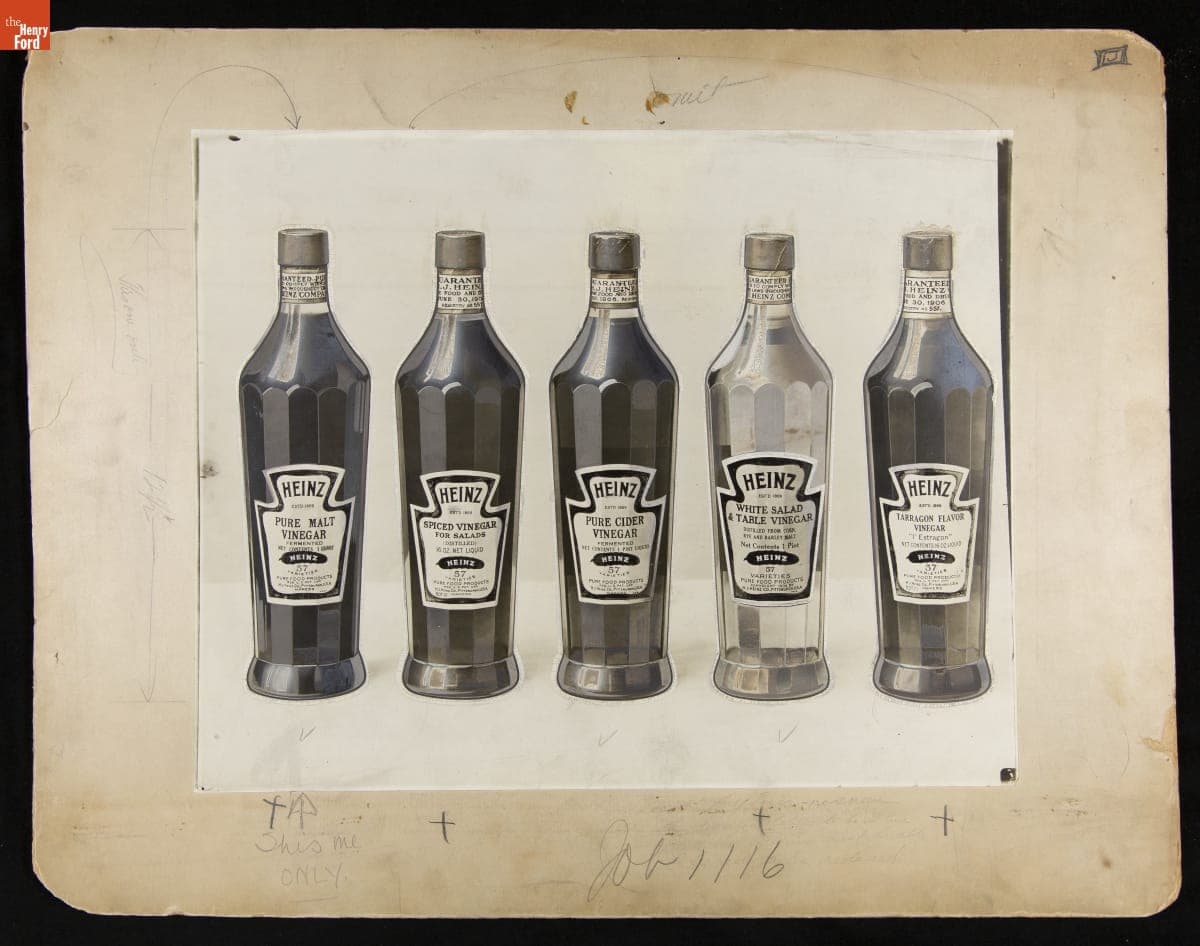 Advertising Layout Photograph of Heinz Vinegar Products, circa 1910