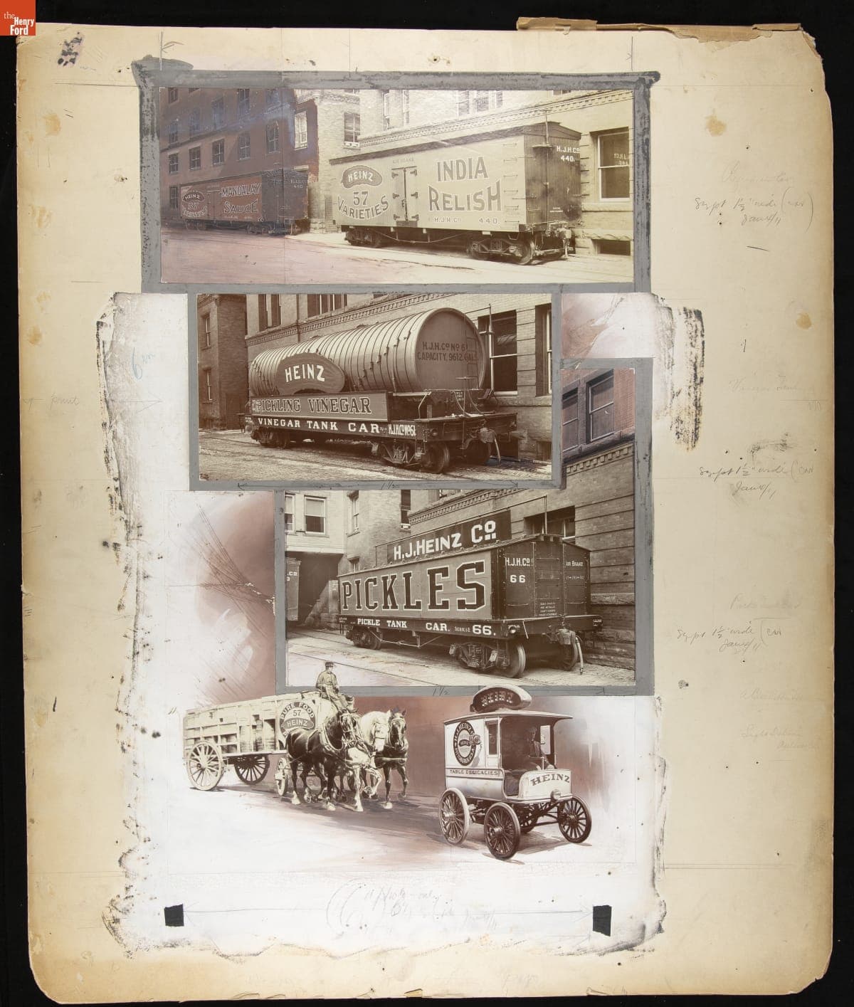 Photomontage Showing Different Means of Transport for Heinz Company Products, April 12, 1909