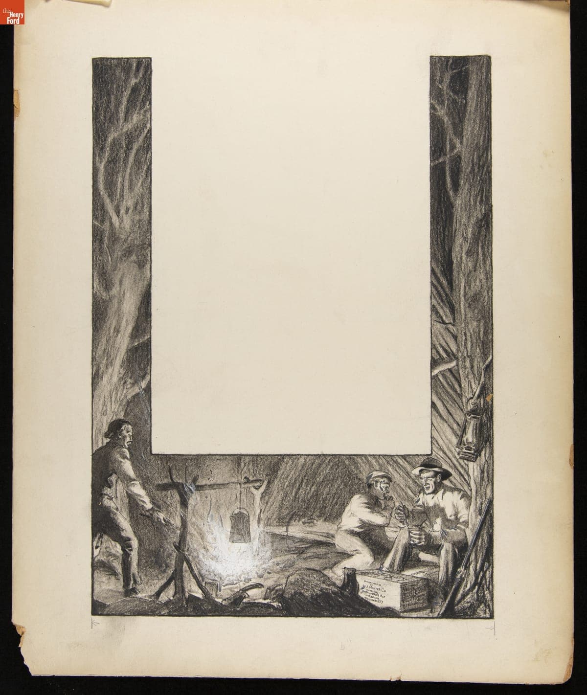 Advertising Layout Drawing of Campers Dining with Heinz Baked Beans, September 29, 1909