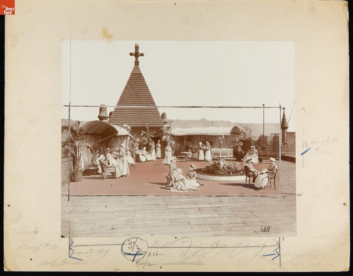 Advertising Layout Photograph Showing the Heinz Employee Rooftop Garden, April 10, 1912