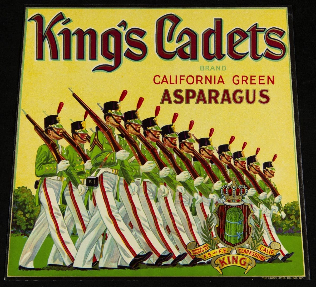 Crate Label, "King's Cadets Brand Asparagus," circa 1940