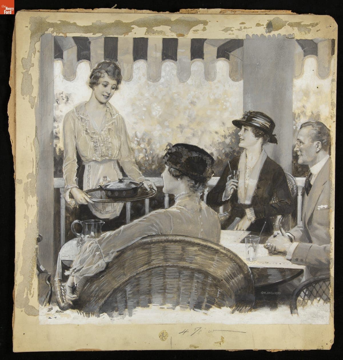 Advertising Layout Illustration of Woman Serving Food, H. J. Heinz Company, 1920