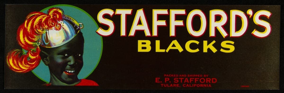 Crate Label, "Stafford's Blacks Brand Grapes," circa 1930