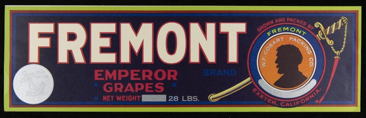Crate Label, "Fremont Brand Emperor Grapes," circa 1940