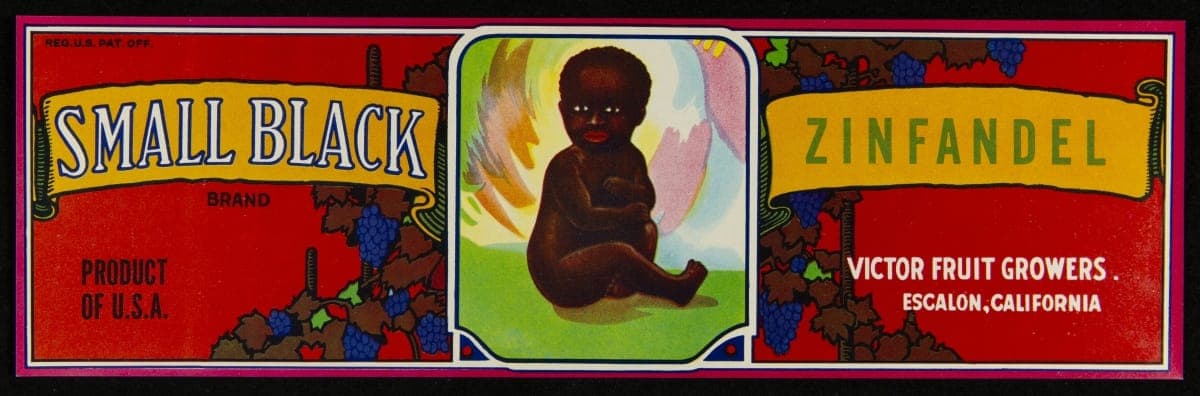 Crate Label, "Small Black Brand Zinfandel Grapes," circa 1940