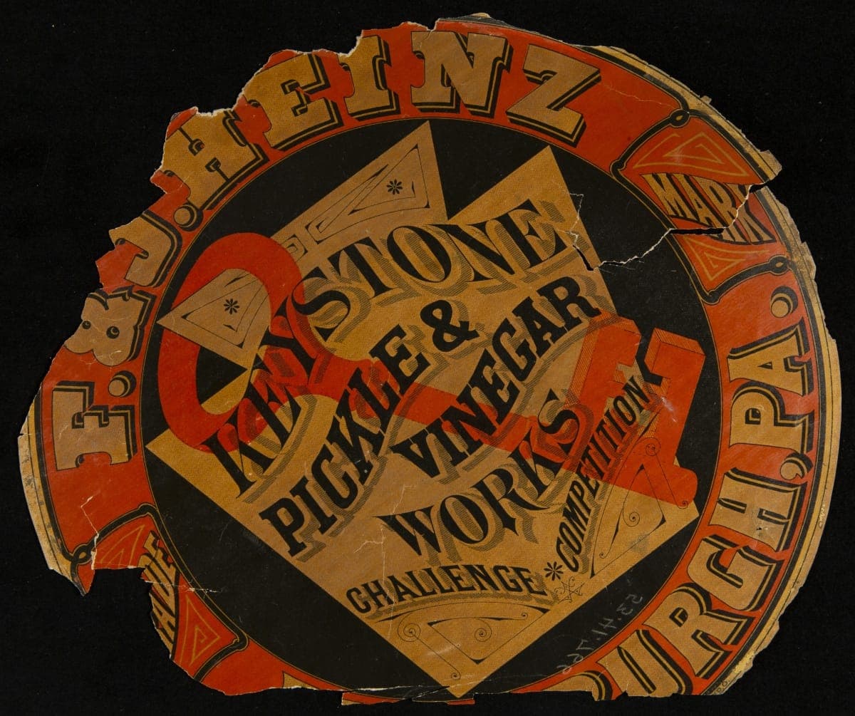 Barrel Label, "F. & J. Heinz Vinegar," 1876-1888