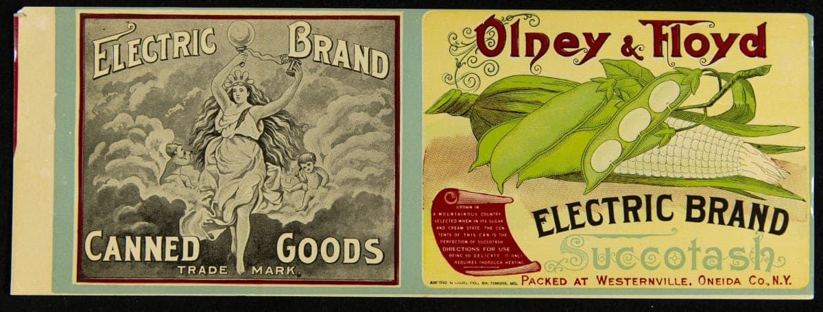 Can Label, "Electric Brand Succotash," circa 1890